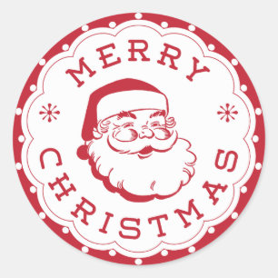 Sticker rond Père Noël Joyeux Noël