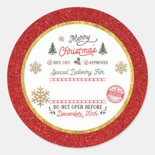 Sticker Rond Père Noël livraison spéciale personnalisée pôle No