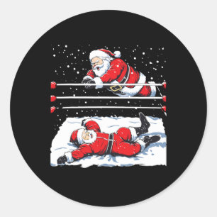 Sticker Rond Père Noël lutteur lutteur lutteur lutteur Noël Noë