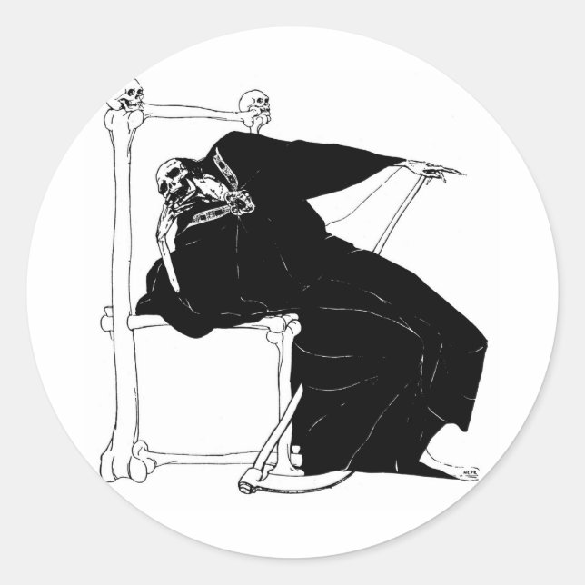 Sticker Rond Père Noël Muerte (Faucheuse mexicaine) (Devant)