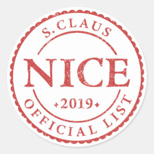 Sticker Rond Père Noël officielle Liste de Noël