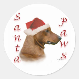 Sticker Rond Père Noël Paws