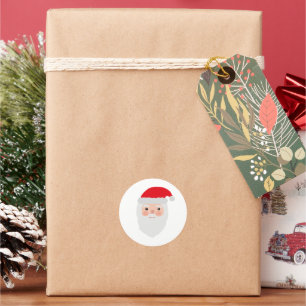 Sticker Rond Père Noël Peinture Illustration enjouée Classic Ro