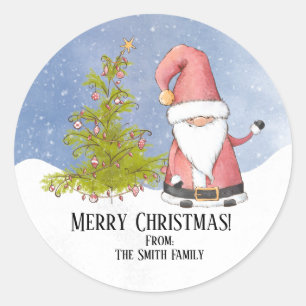 Sticker Rond Père Noël personnalisé Noël