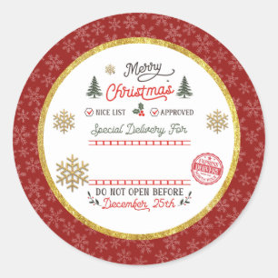 Sticker Rond Père Noël pôle Nord livraison spéciale personnalis