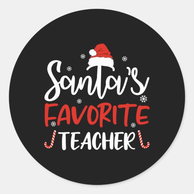 Sticker Rond Père Noël Professeur favori Père Noël (Devant)