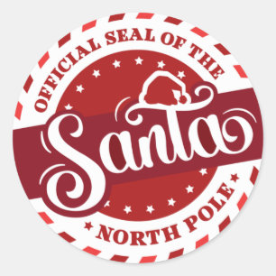 Sticker Rond Père Noël Seal