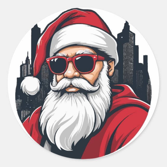 Sticker Rond Père Noël urbaine 3 (Devant)
