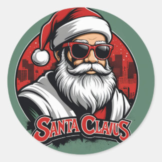 Sticker Rond Père Noël urbaine 4