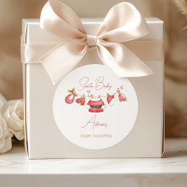 Sticker Rond Père Noël Vêtements pour bébés Baby shower pour ga