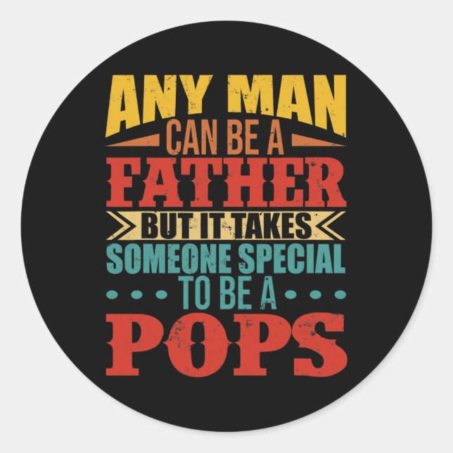 Sticker Rond Père Quelqu'un spécial pour être des pops heureux  (Devant)