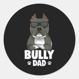 Sticker Rond Pères de chiens American Bully Pères Hommes
