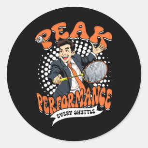 Sticker Rond Performances de Badminton Peak Chaque Navette
