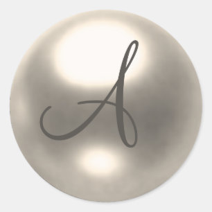 Sticker Rond Perle Un sceau mariage monogramme