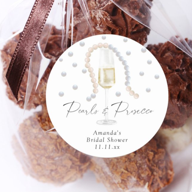 Sticker Rond Perles & Prosecco - enterrement de vie de jeune fi (Créateur téléchargé)