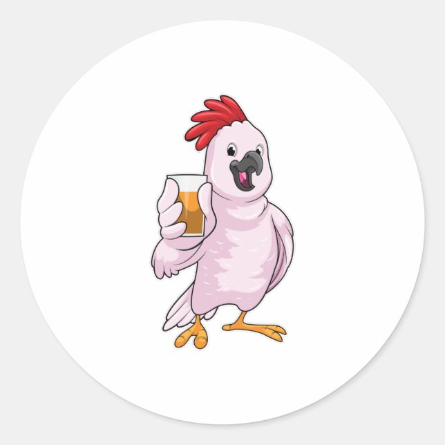 Sticker Rond Perroquet au jus (Devant)