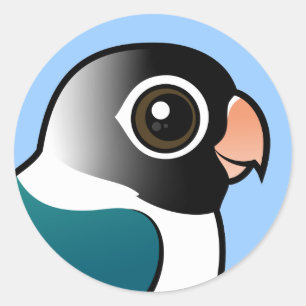 Sticker Rond Perruche masquée par bleu