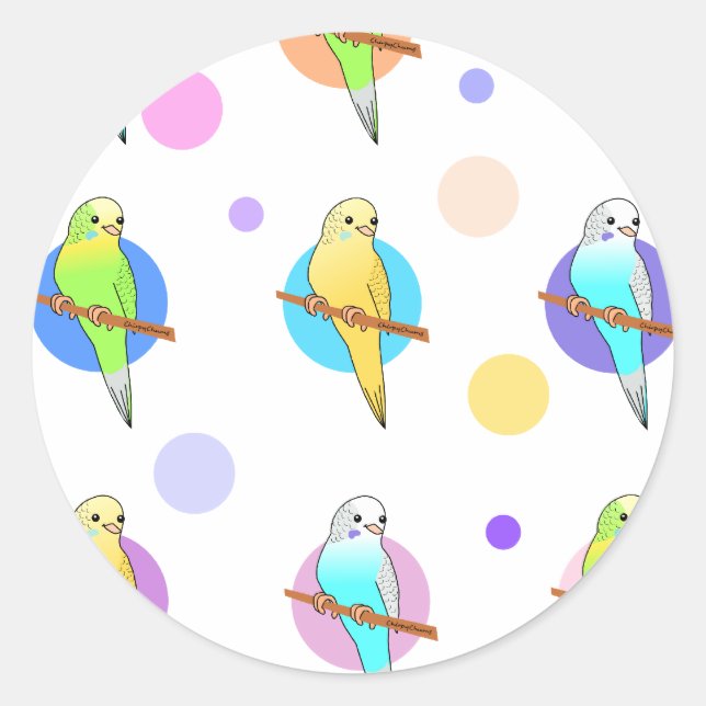 Sticker Rond Perruques et Motif Pois (Devant)