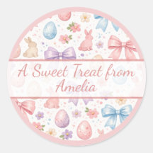 Personalized Coquette Bunny & Pink Bow Easter