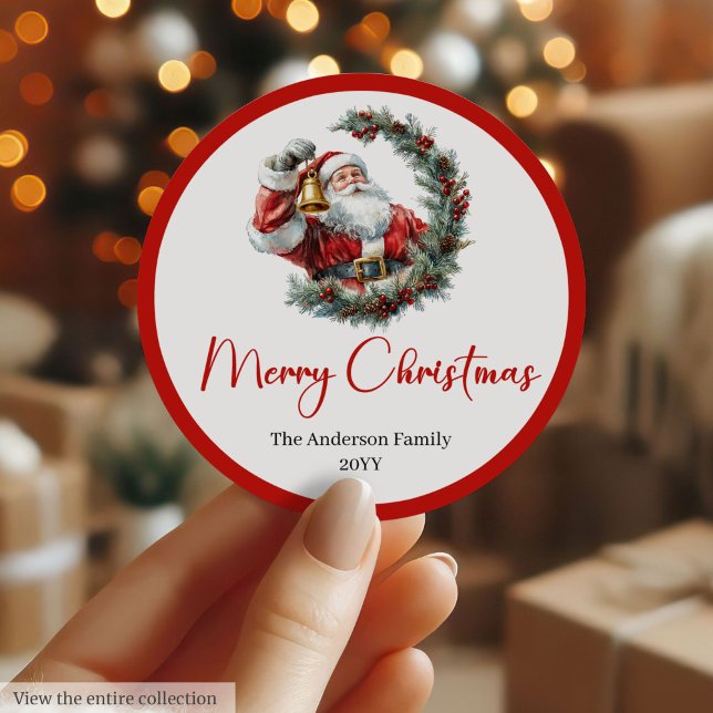Sticker Rond Personalized Santa Claus Label for Holiday Gifts (Personalized Santa Claus Label for Holiday Gifts)