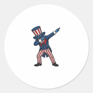Sticker Rond Personnage patriotique Dabbing Design vectoriel vi