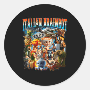 Sticker Rond Personnages Italian Brainrot Drôle Mème Tendance P