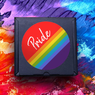Sticker Rond Personnalisable Bold & Bright Rainbow LGBT Gay pri