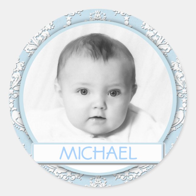 Sticker rond personnalisable Damask (Devant)
