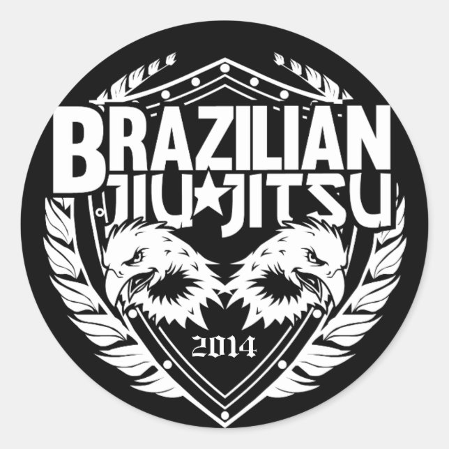Sticker Rond Personnalisable Jiu-Jitsu Brésilien (Devant)
