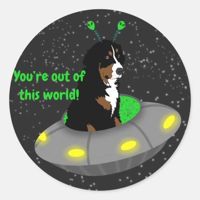 Sticker Rond Personnalisable Vous êtes hors de ce monde ! (Devant)