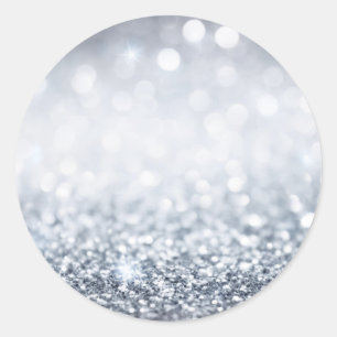 Sticker Rond Personnalisation de la Parties scintillant d'argen