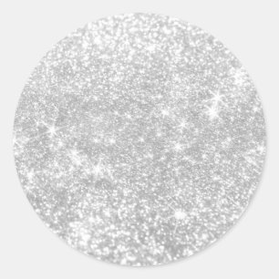 Sticker Rond Personnalisation de l'étincelle Silver Shimmer