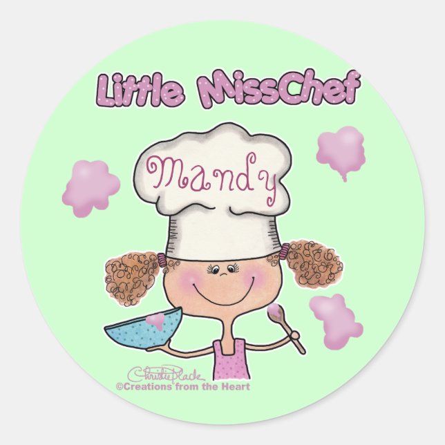 Sticker Rond Personnalisation de Little Miss Chef (Devant)