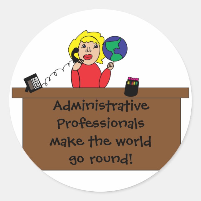Sticker Rond Personnalisation du monde professionnel administra (Devant)