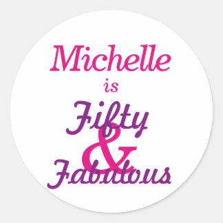 Sticker Rond Personnalisé 50 & Fabuleux | 50e anniversaire