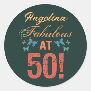 Sticker Rond Personnalisé 50e anniversaire Fabuleux