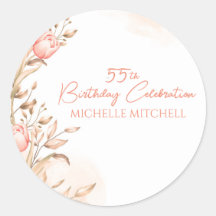 Personnalisé 55e anniversaire Peach Floral Tulips