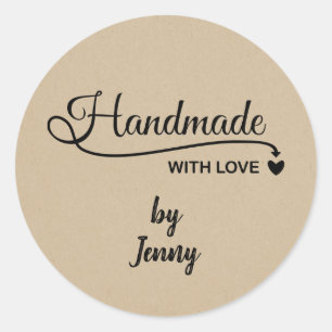 Sticker Rond Personnalisé À La Main Avec Amour