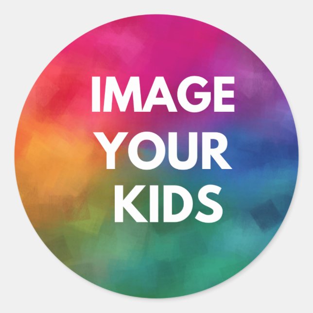 Sticker Rond Personnalisé Ajouter l'image de vos enfants Modèle (Devant)