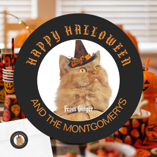 Sticker Rond Personnalisé Amoureux des chats Photo Animal Orang