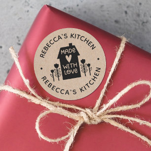 Sticker Rond Personnalisé Avec L'Amour Kraft