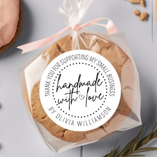 Sticker Rond Personnalisé Avec Merci D'Amour Petite Entreprise