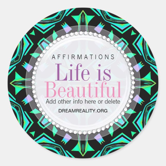 Sticker rond Personnalisé Blacklite Aztec (Devant)