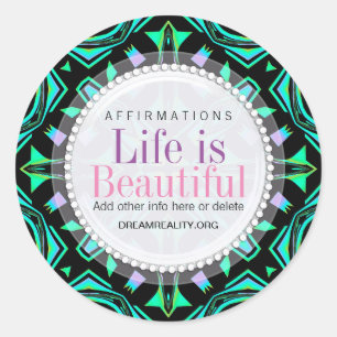 Sticker rond Personnalisé Blacklite Aztec