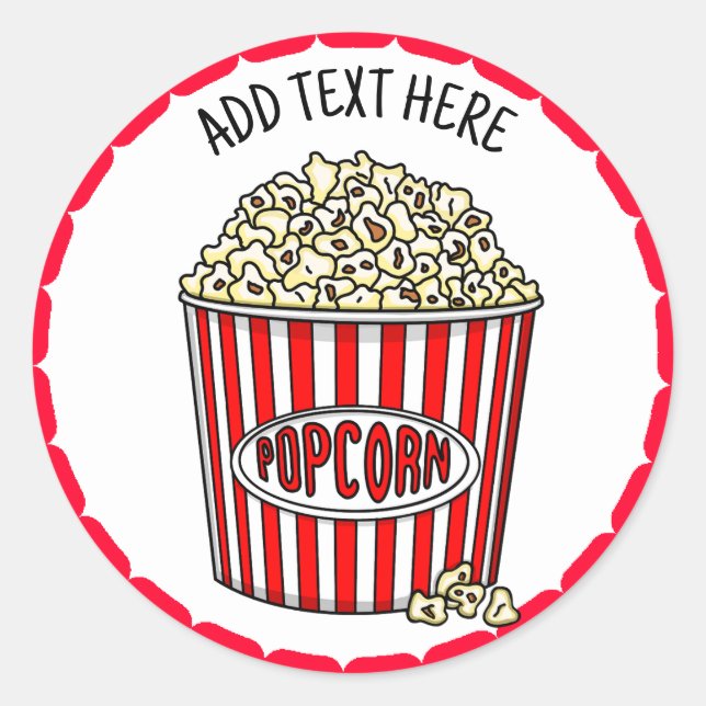 Sticker Rond Personnalisé ces Popcorn rétro (Devant)