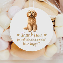Sticker Rond Personnalisé Cockapoo Chien Mariage Favoriser Stic