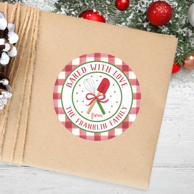 Sticker Rond Personnalisé Cuit avec Amour (Créateur téléchargé)