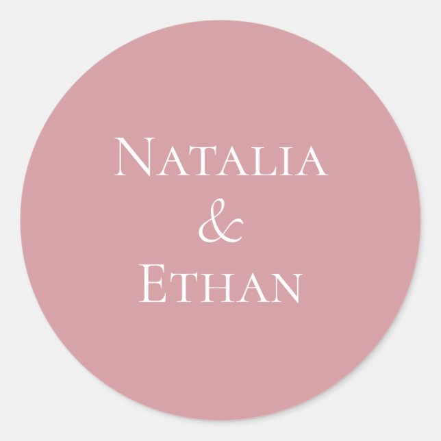 Sticker Rond Personnalisé Dusty Rose (Devant)
