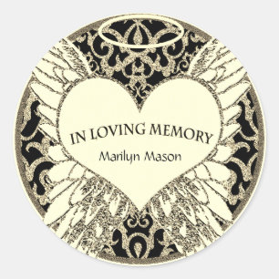 Sticker Rond Personnalisé En Aimant Ange Mémoire