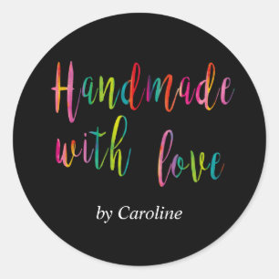 Sticker Rond Personnalisé fait à la main avec amour